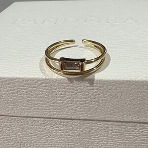 Pura Vida Adjustable Gold Ring with Stone